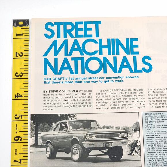 1972 1st Annual Car Craft Street Machine Nationals 7-Page Article 8" x 11" - Picture 6 of 16